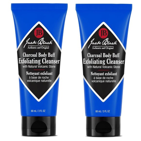 Jack Black Charcoal Body Buff Exfoliating Cleanser 2pc Set 3oz Each - Picture 1 of 1